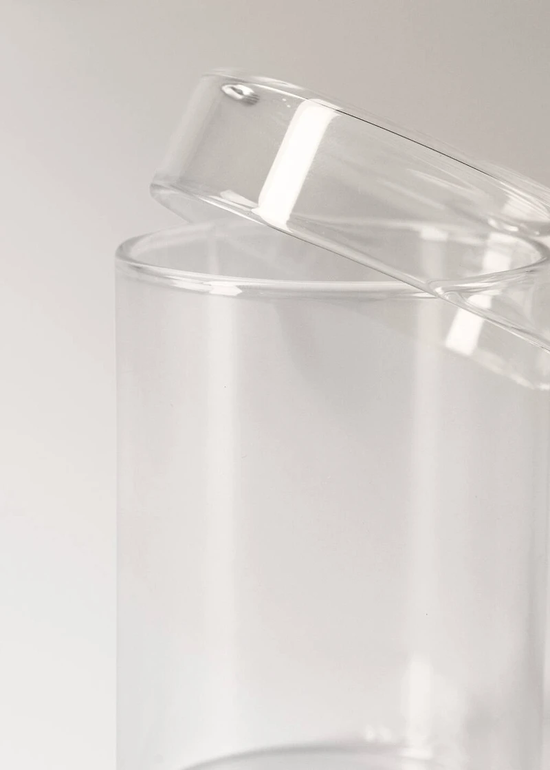 Small borosilicate bathroom jar with lid