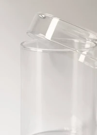 Small borosilicate bathroom jar with lid