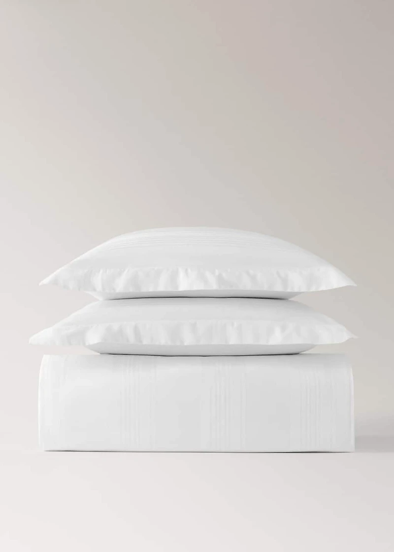 300-thread count cotton satin striped duvet cover for 90 cm bed
