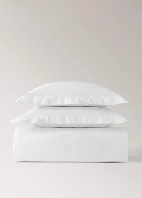 300-thread count cotton satin striped duvet cover for 90 cm bed