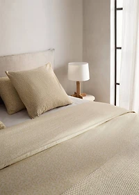 Percale cotton duvet cover with leaf print for / cm bed