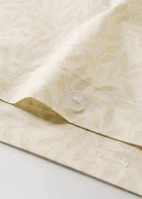 Percale cotton duvet cover with leaf print for 180/200 cm bed