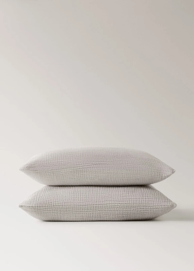 Two cotton chiffon pillowcases 60x60 cm
