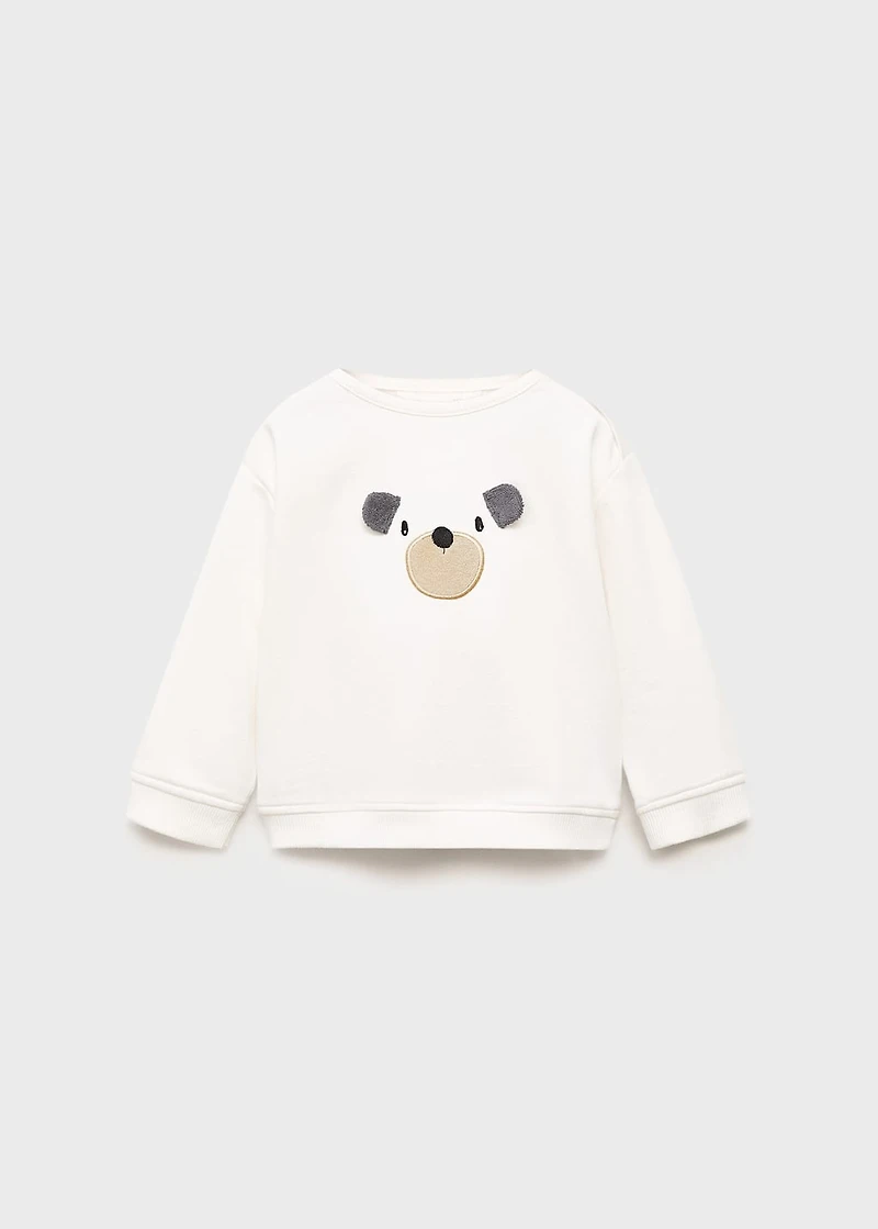 Sweatshirt with embroidered teddy bear