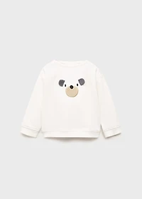 Sweatshirt with embroidered teddy bear
