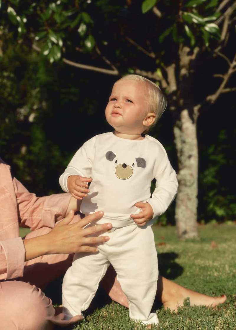 Sweatshirt with embroidered teddy bear