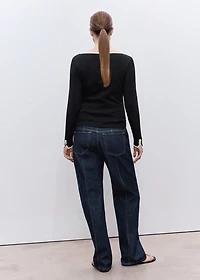 Cotton maternity t-shirt with buttoned cuffs