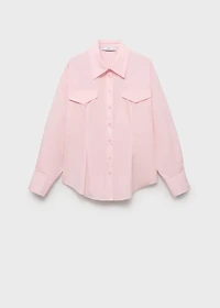 Shirt with pleats and pockets