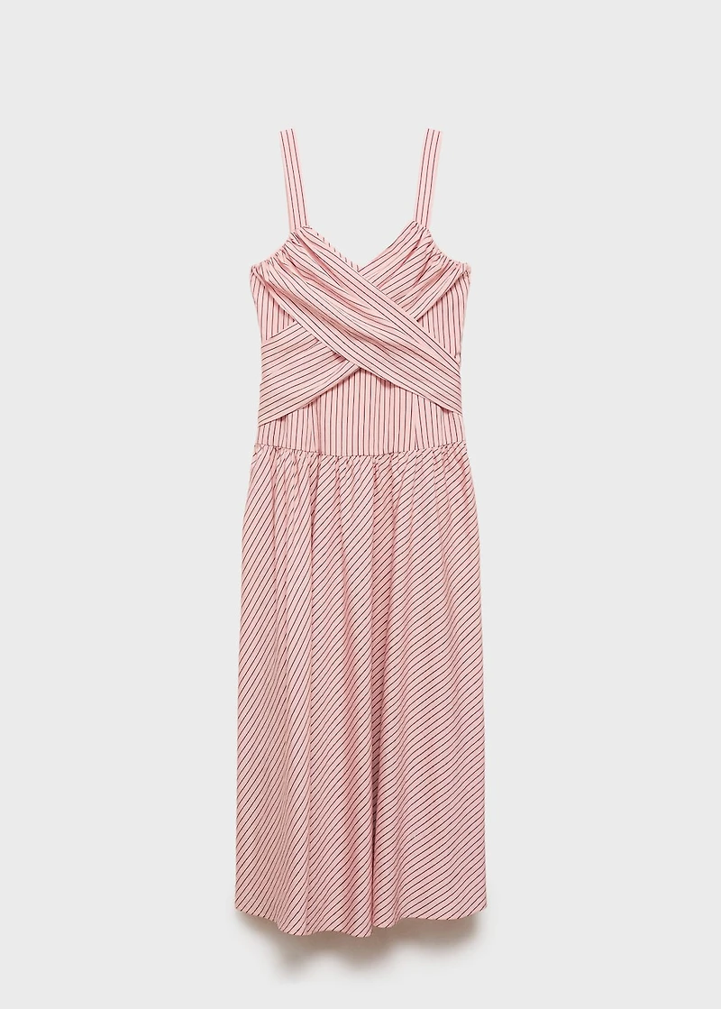 Striped wrap dress