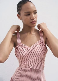 Striped wrap dress