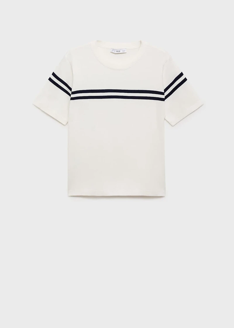 Striped short-sleeved sweater