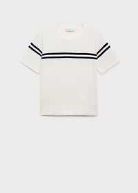 Striped short-sleeved sweater