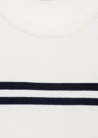 Striped short-sleeved sweater