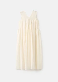Cotton lace nightdress with drawstring