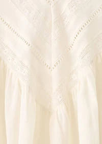 Cotton lace nightdress with drawstring