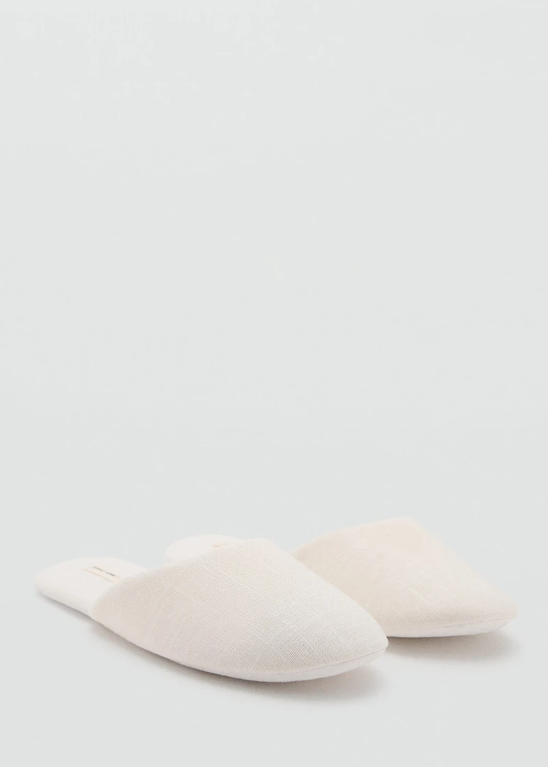 Crochet mule slippers with shearling lining