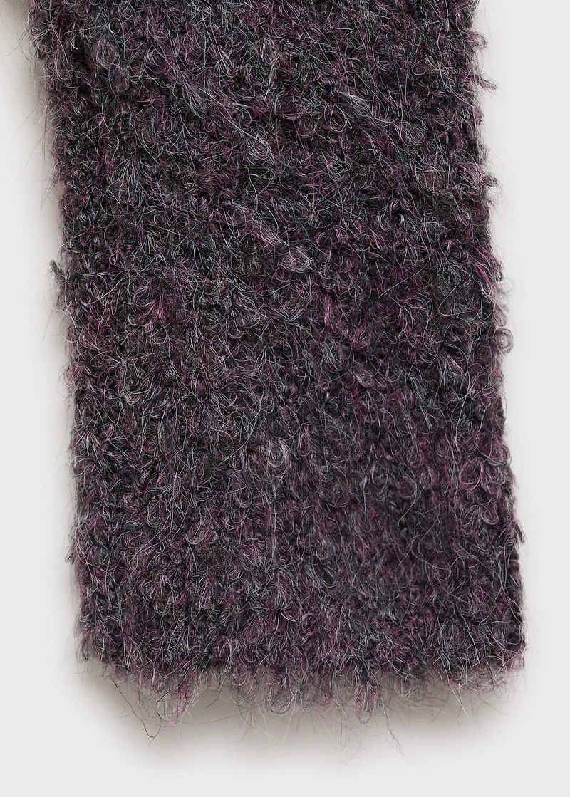 Round-neck bouclé sweater