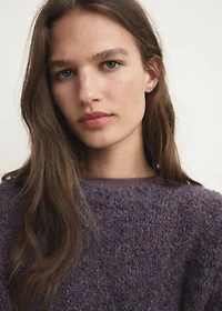 Round-neck bouclé sweater