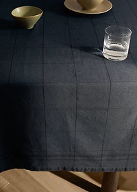 Overdyed cotton checked tablecloth for 2-4 diners
