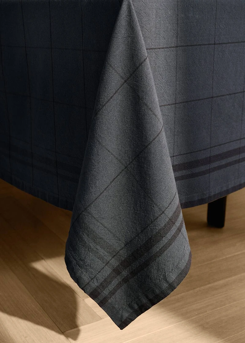 Overdyed cotton checked tablecloth for 2-4 diners