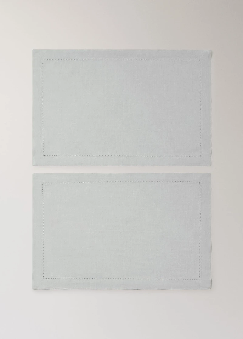 Cotton placemat with hemstitch