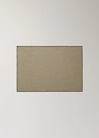 Resin-coated linen placemat with contrasting overlock