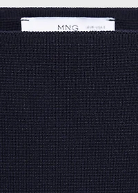 Fine-knit boat-neck sweater