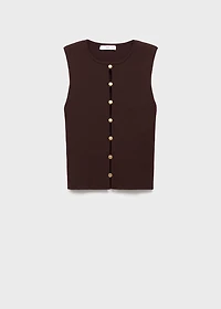 Knitted vest with slits