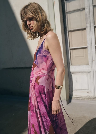 Floral godet dress