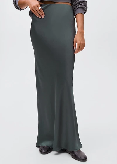 Satin long skirt