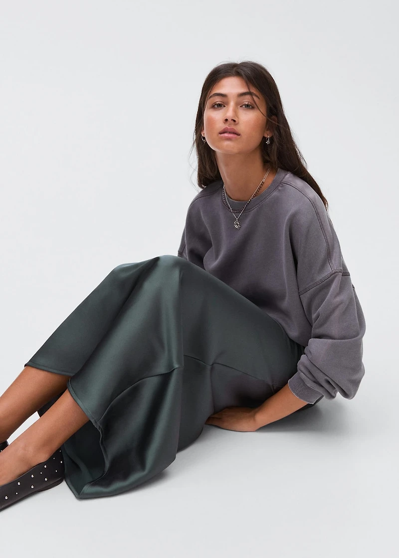 Satin long skirt