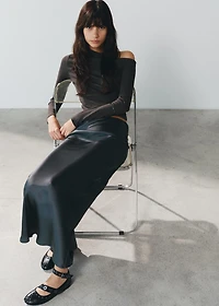 Satin long skirt