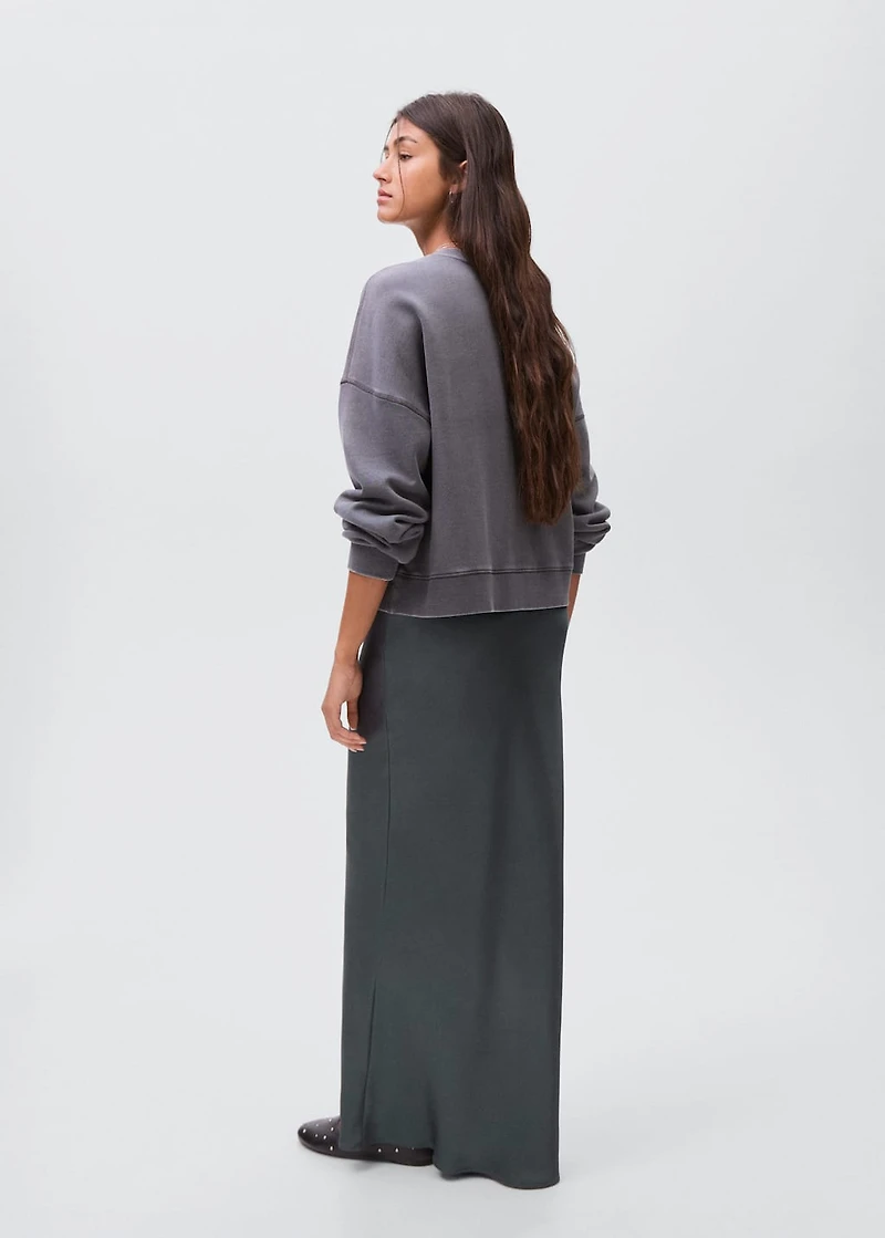 Satin long skirt