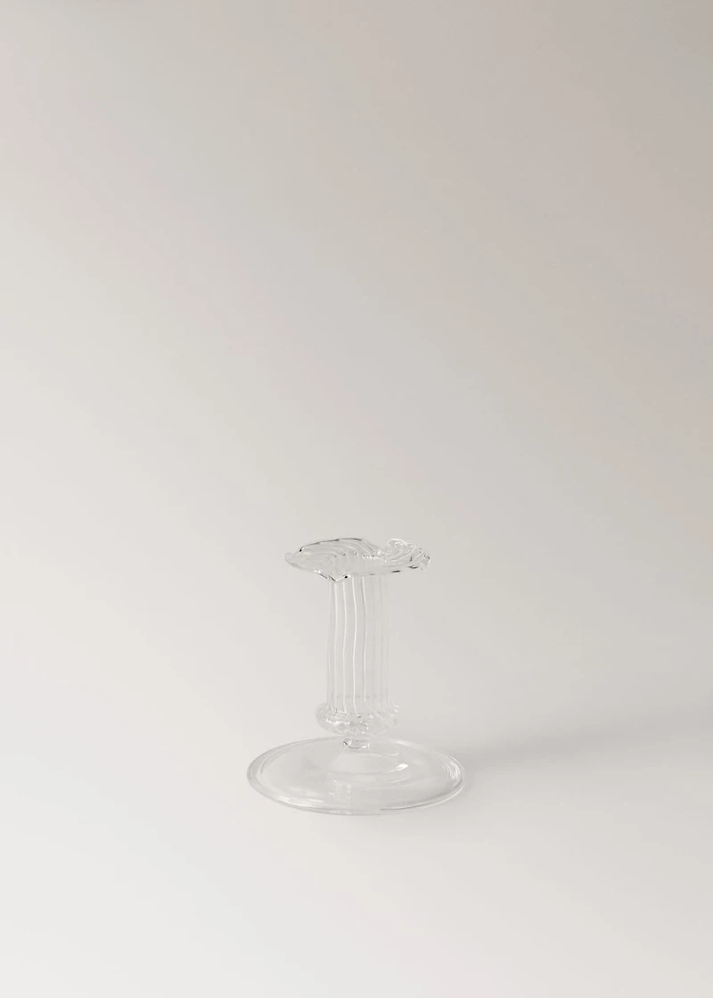 Borosilicate glass candelabra with stem detail