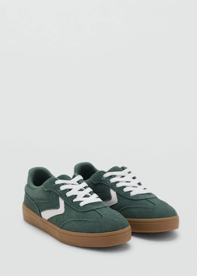 Combined leather trainers