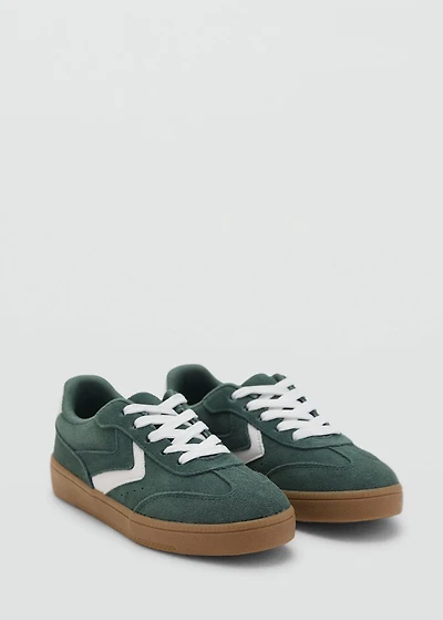 Combined leather trainers