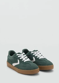 Combined leather trainers