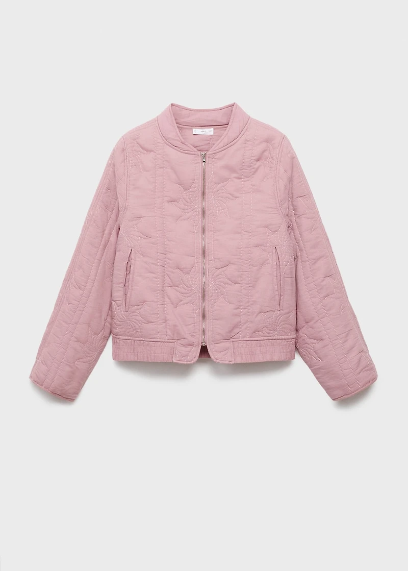 Embroidered quilted jacket