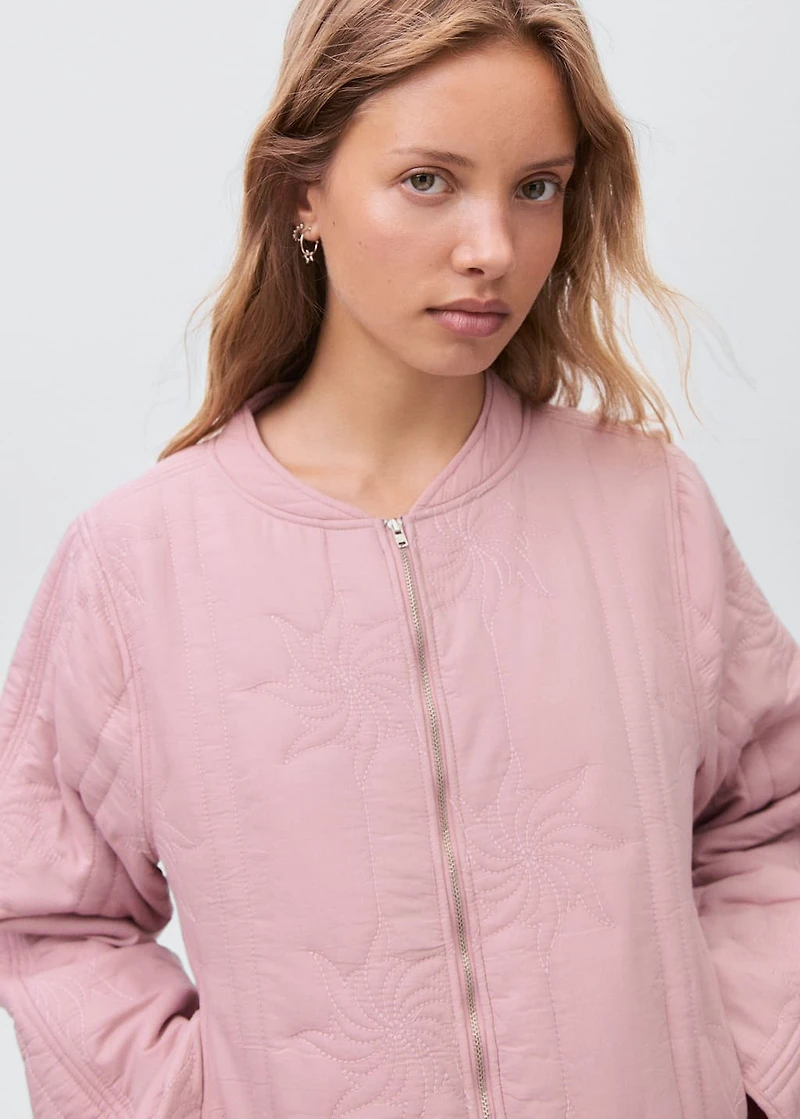 Embroidered quilted jacket