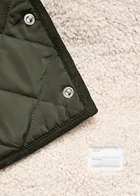 Fur-effect quilted coat