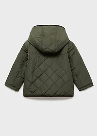 Fur-effect quilted coat