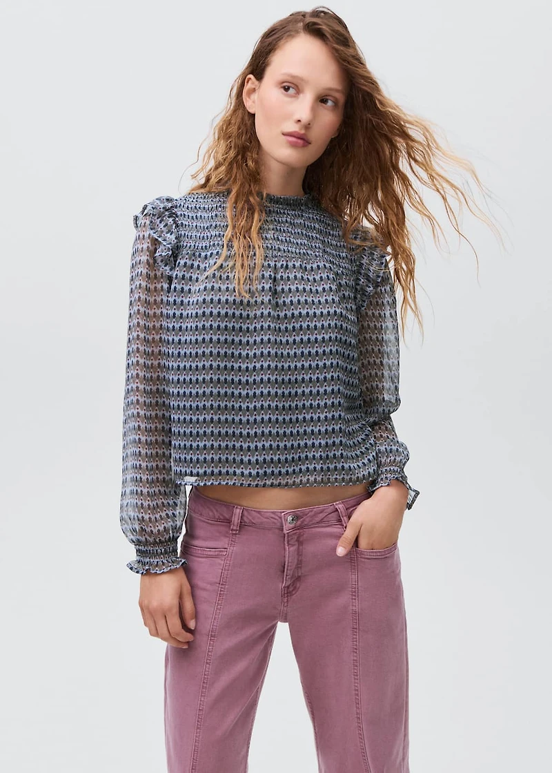Ethnic-print blouse