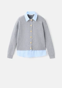 Combined knitted cardigan