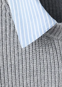 Combined knitted cardigan