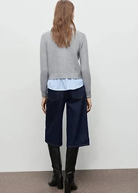 Combined knitted cardigan