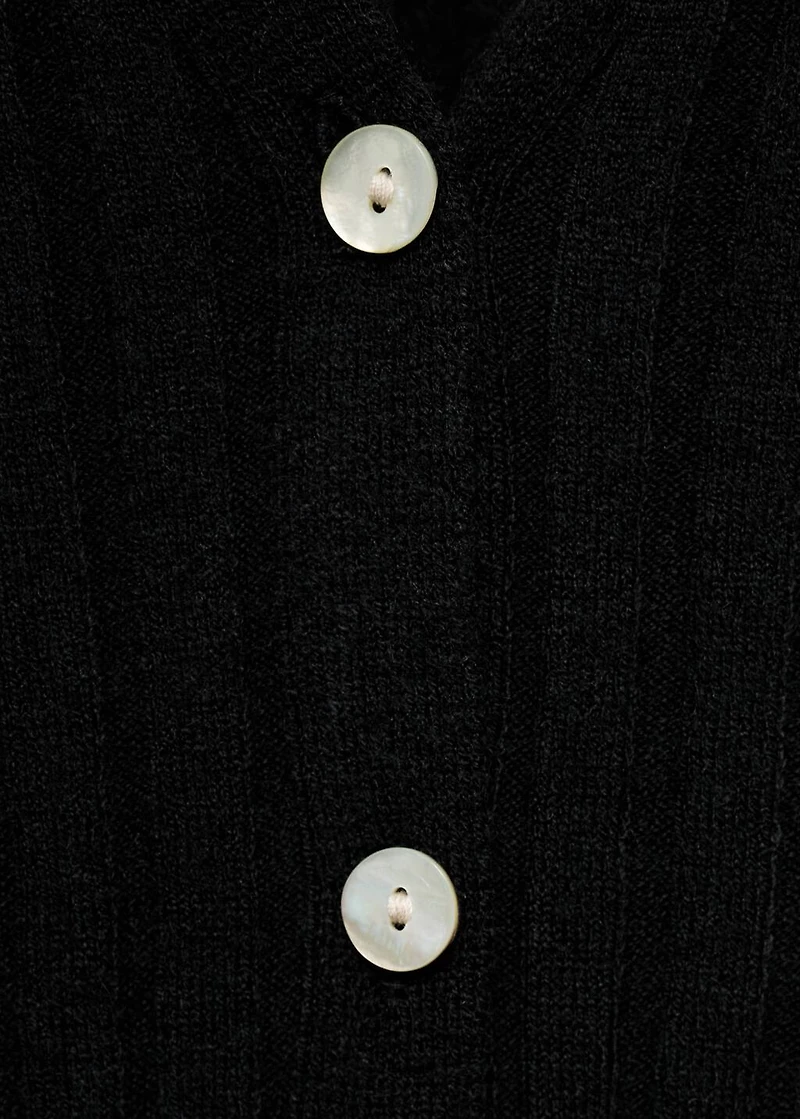 Fine rib knit cardigan