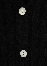 Fine rib knit cardigan