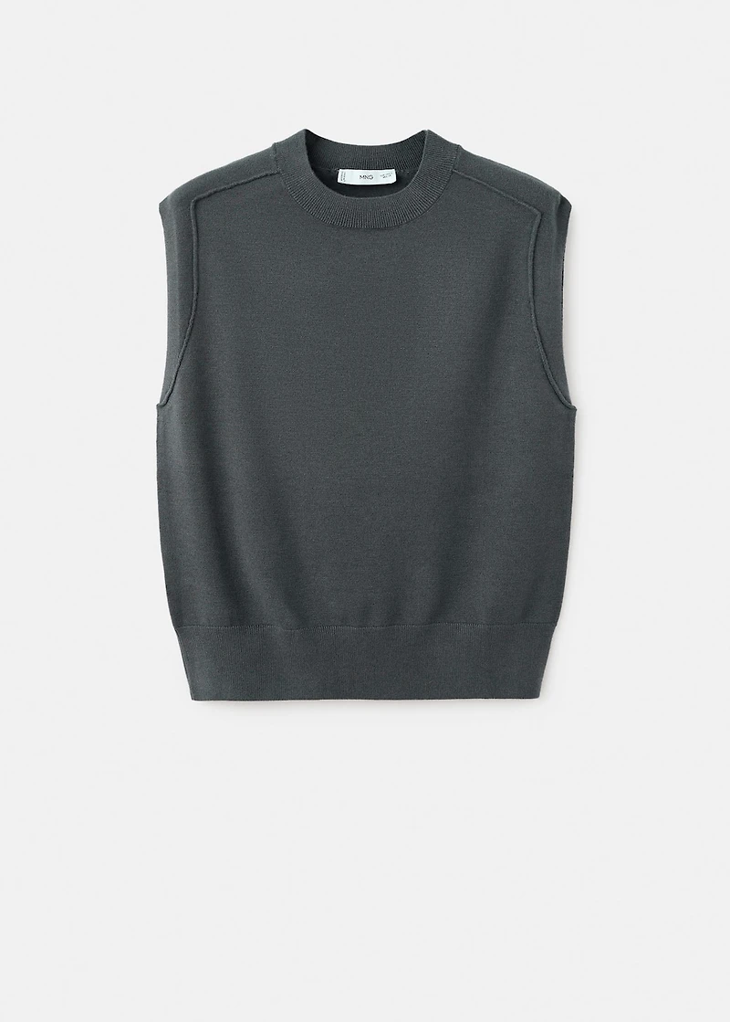 Knitted vest with seam detail