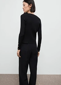 Ribbed buttoned cardigan
