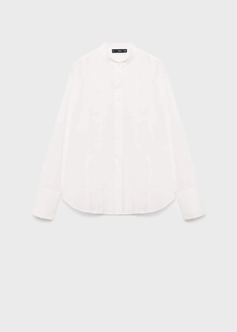 Blouse with lace trim details